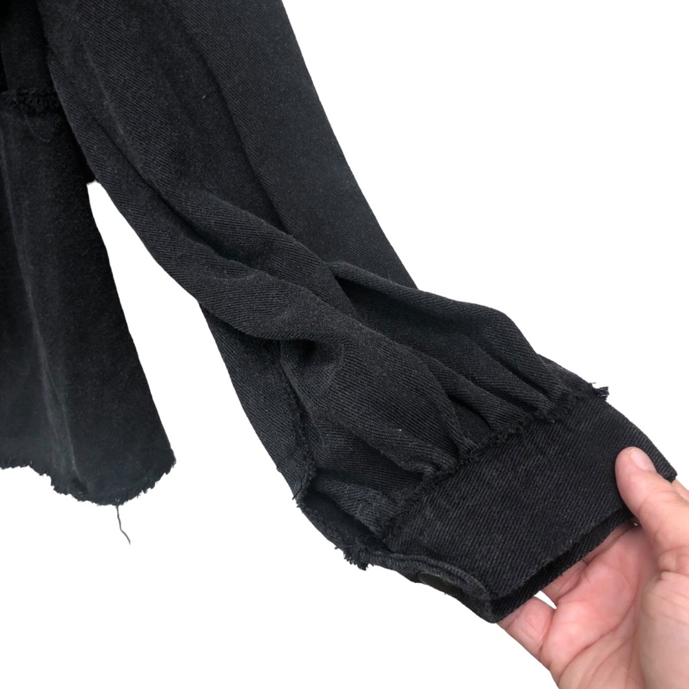 Vici Black Denim Studded Ruffle Shoulders size XS - Picture 7 of 7